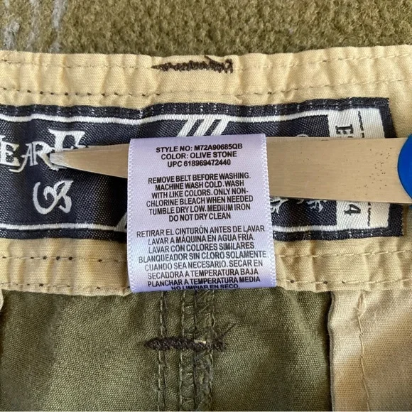 WearFirst Men's Olive Stone Convertible Zip Off Cargo Pants Shorts Size 34x30 - Picture 8 of 12